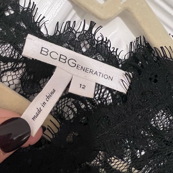 BCBG Black Dress with Full Lace Back, Size 12 - Picture 4 of 4